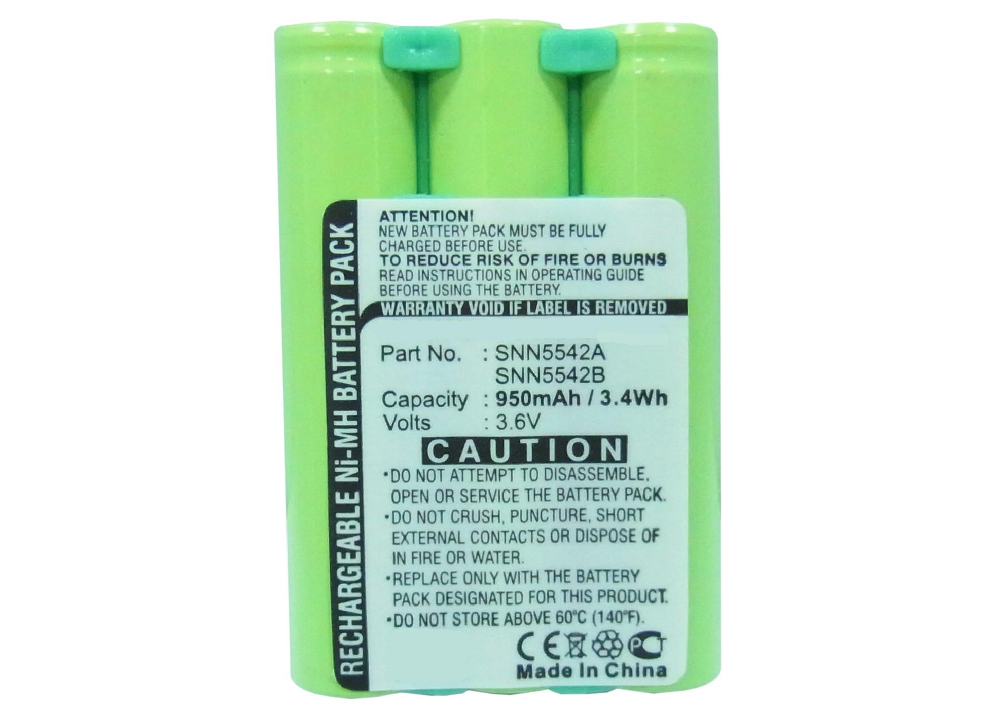 Synergy Digital Cell Phone Battery, Compatible with Motorola SNN5542A, SNN5542B Cell Phone Battery (3.6V, Ni-MH, 800mAh)