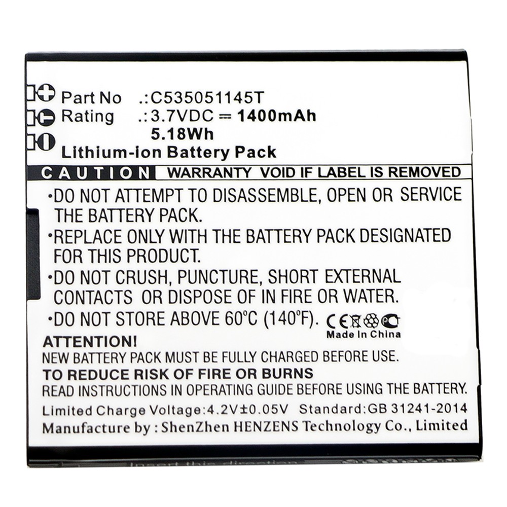 Synergy Digital Cell Phone Battery, Compatible with BLU C535051145T Cell Phone Battery (Li-ion, 3.7V, 1400mAh)