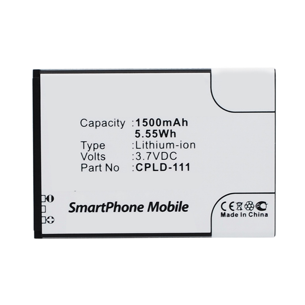 Synergy Digital Cell Phone Battery, Compatible with Coolpad CPLD-106, CPLD-111 Cell Phone Battery (Li-ion, 3.7V, 1500mAh)