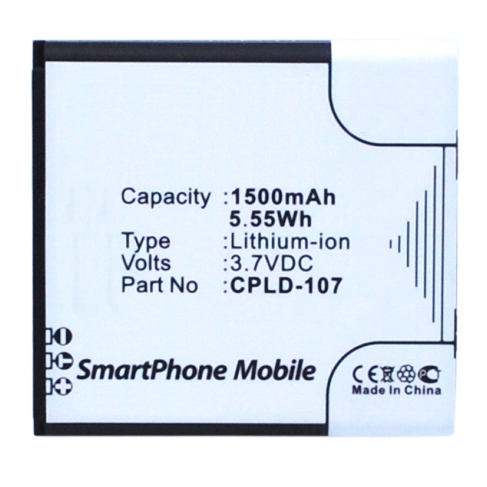 Synergy Digital Cell Phone Battery, Compatible with Coolpad CPLD-107 Cell Phone Battery (Li-ion, 3.7V, 1500mAh)