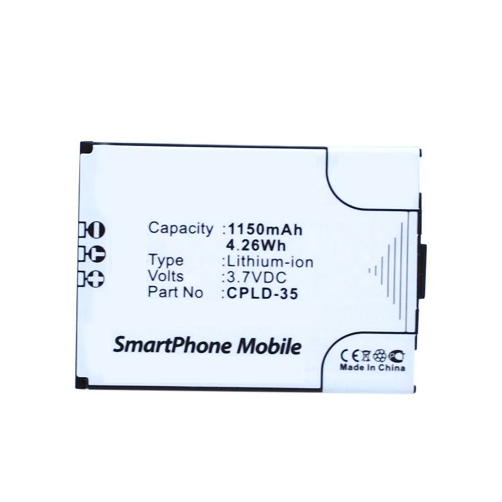 Synergy Digital Cell Phone Battery, Compatible with Coolpad CPLD-35 Cell Phone Battery (Li-ion, 3.7V, 1150mAh)