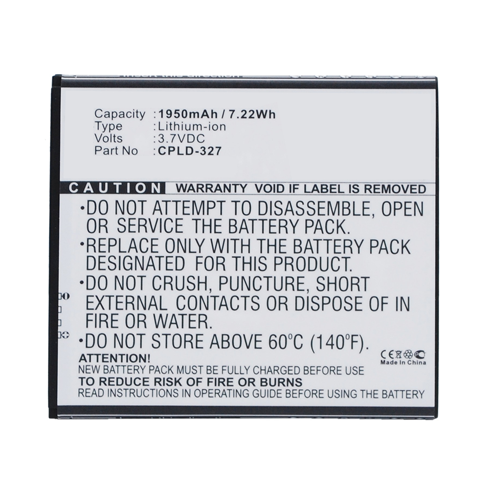 Synergy Digital Cell Phone Battery, Compatible with Coolpad CPLD-327 Cell Phone Battery (Li-ion, 3.7V, 1950mAh)