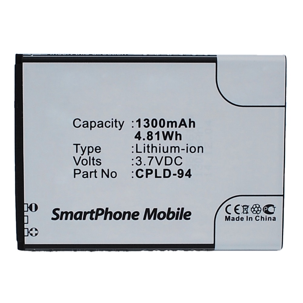 Synergy Digital Cell Phone Battery, Compatible with Coolpad CPLD-94 Cell Phone Battery (Li-ion, 3.7V, 1300mAh)