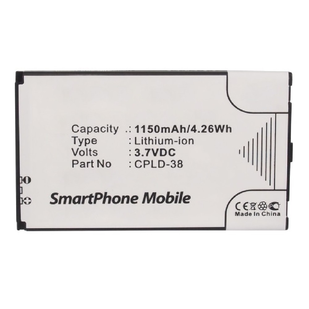 Synergy Digital Cell Phone Battery, Compatible with Coolpad CPLD-38 Cell Phone Battery (Li-ion, 3.7V, 1150mAh)