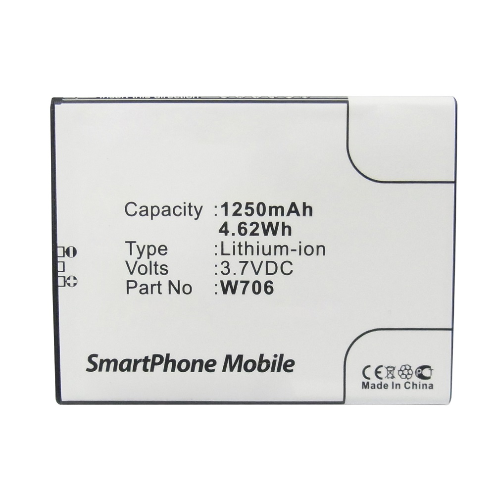 Synergy Digital Cell Phone Battery, Compatible with Coolpad CPLD-80, W706 Cell Phone Battery (Li-ion, 3.7V, 1250mAh)