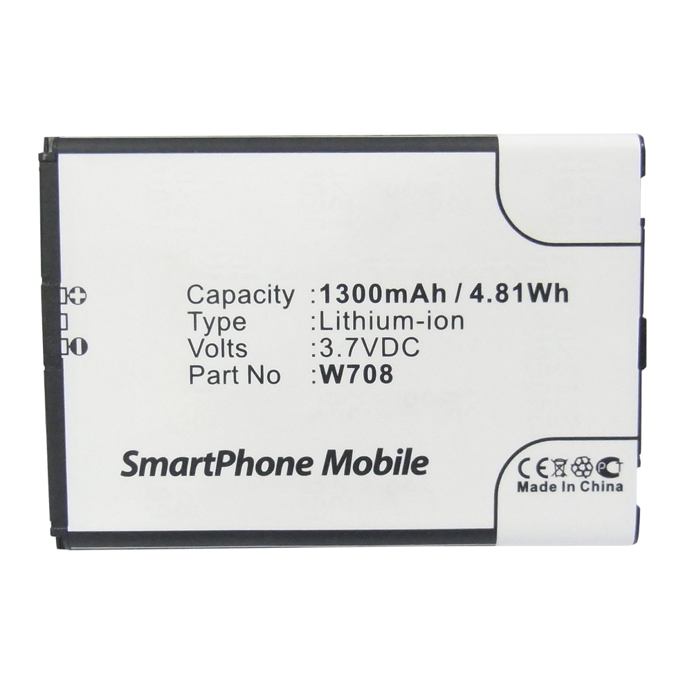 Synergy Digital Cell Phone Battery, Compatible with Coolpad W708 Cell Phone Battery (Li-ion, 3.7V, 1300mAh)