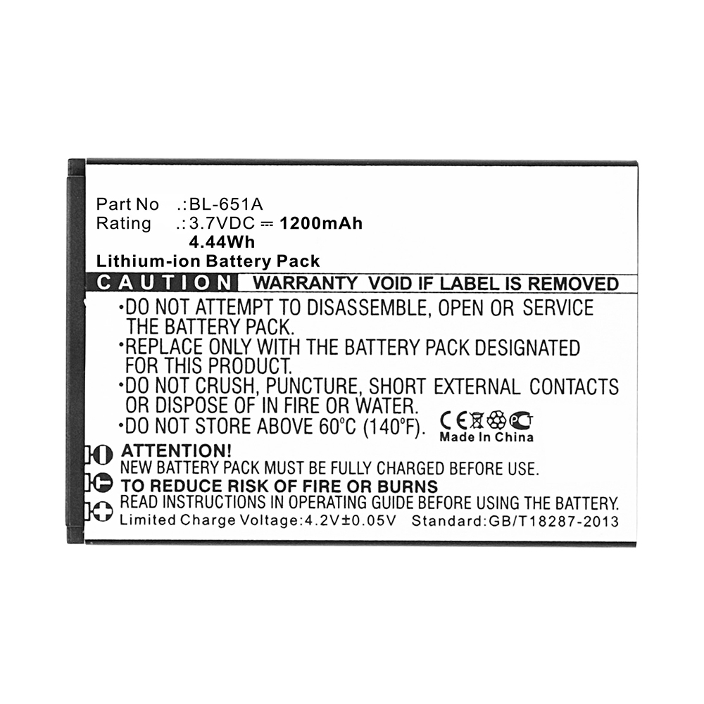 Synergy Digital Cell Phone Battery, Compatible with Crosscall BL-651A Cell Phone Battery (Li-ion, 3.7V, 1200mAh)