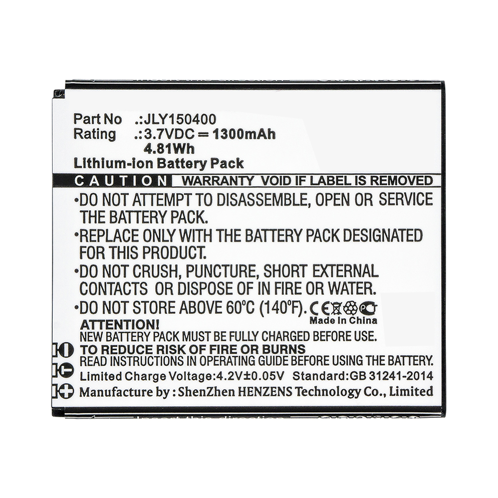 Synergy Digital Cell Phone Battery, Compatible with Cubot JLY150400 Cell Phone Battery (Li-ion, 3.7V, 1300mAh)