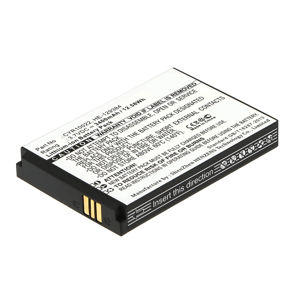 Synergy Digital Cell Phone Battery, Compatible with Cyrus CYR10022, HE-129384 Cell Phone Battery (Li-ion, 3.7V, 3400mAh)