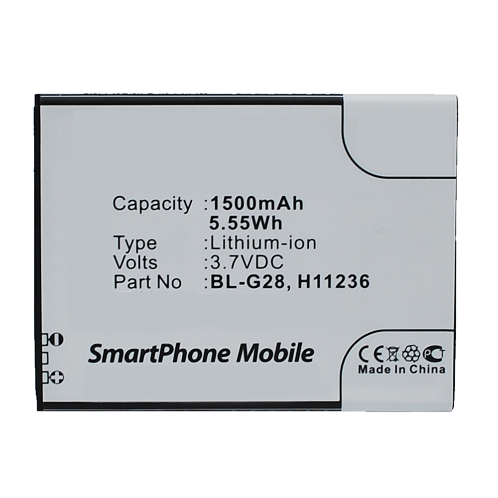Synergy Digital Cell Phone Battery, Compatible with DOOV BL-G28 Cell Phone Battery (Li-ion, 3.7V, 1500mAh)