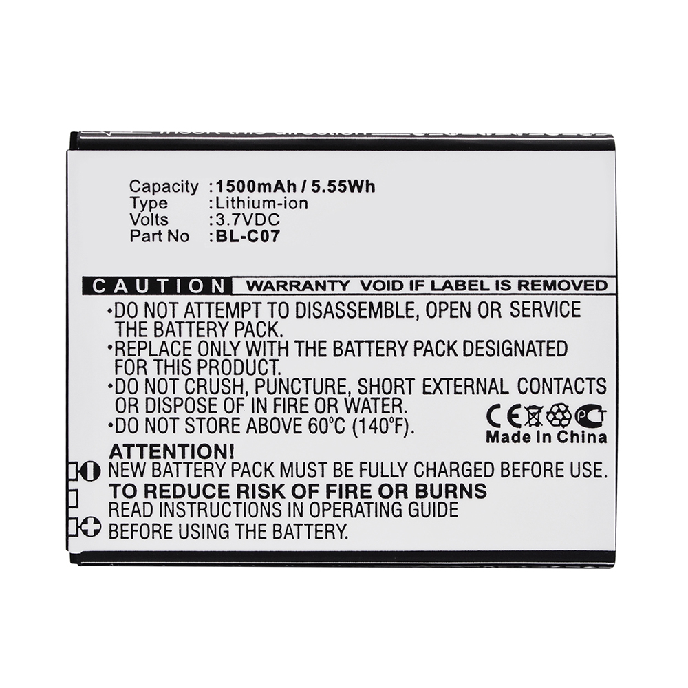 Synergy Digital Cell Phone Battery, Compatible with DOOV BL-C07 Cell Phone Battery (Li-ion, 3.7V, 1500mAh)