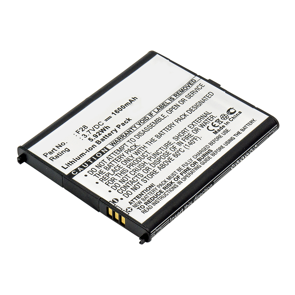 Synergy Digital Cell Phone Battery, Compatible with Fujitsu F28 Cell Phone Battery (3.7V, Li-ion, 1600mAh)