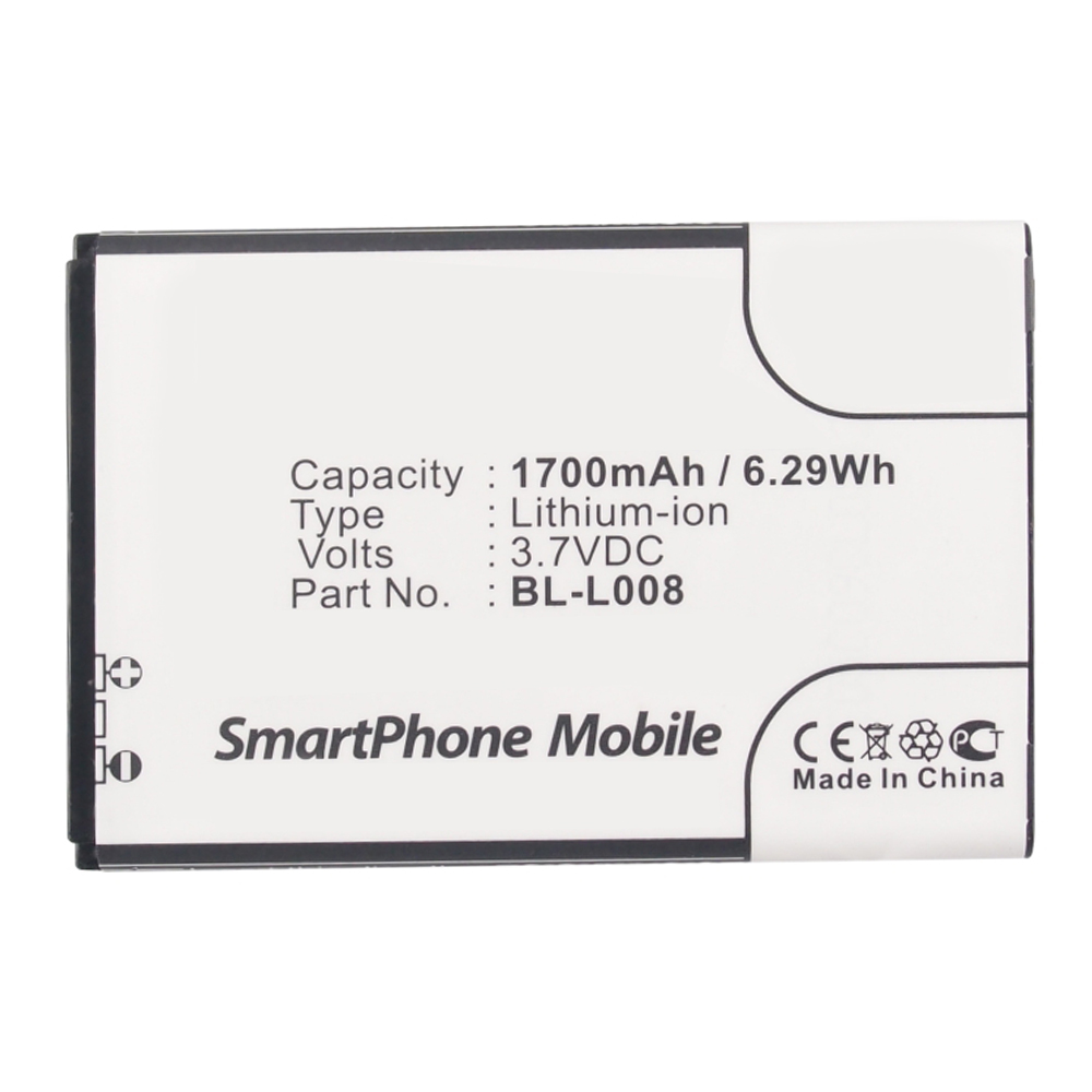 Synergy Digital Cell Phone Battery, Compatible with GIONEE BL-L008 Cell Phone Battery (3.7V, Li-ion, 1700mAh)