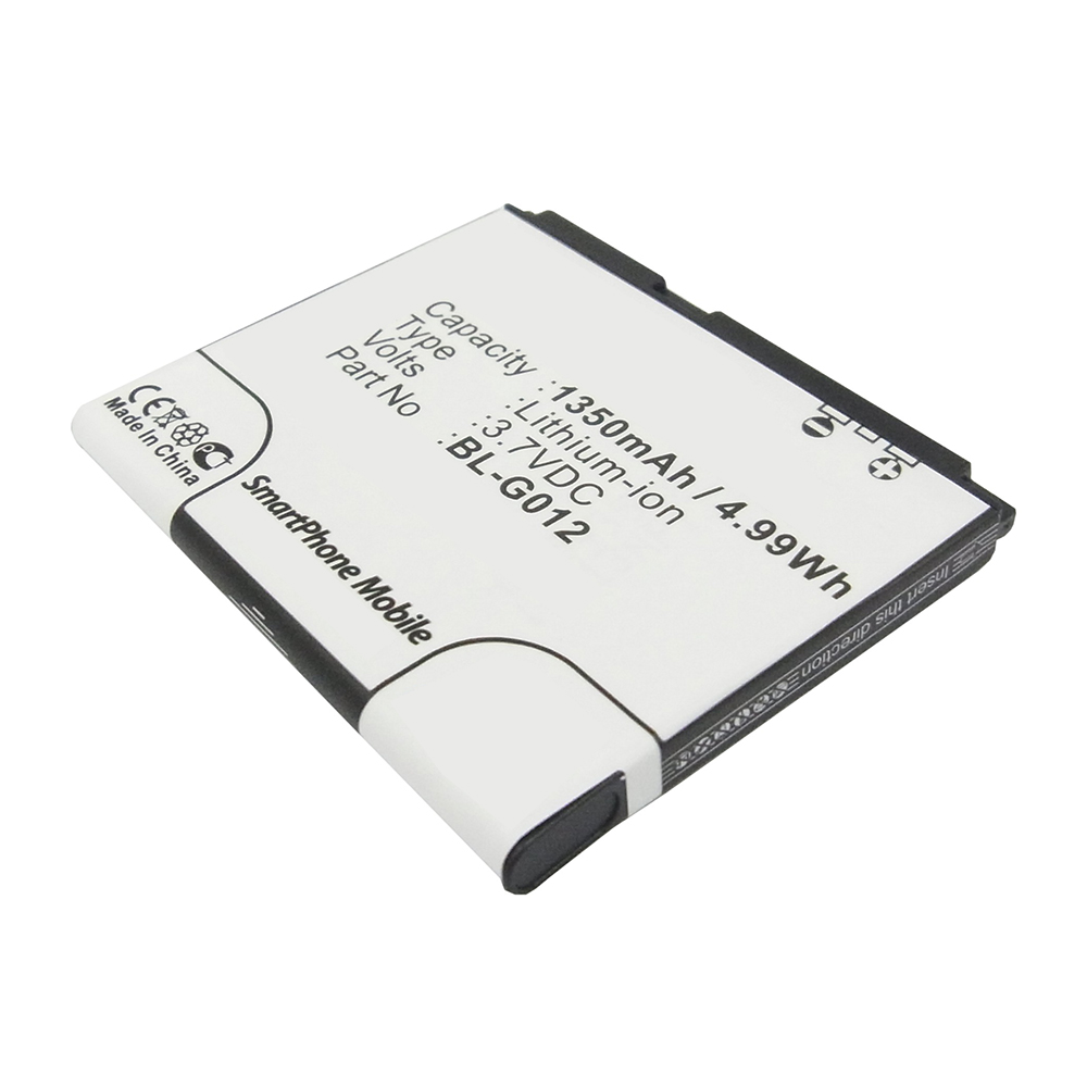Synergy Digital Cell Phone Battery, Compatible with GIONEE BL-G012 Cell Phone Battery (3.7V, Li-ion, 1350mAh)