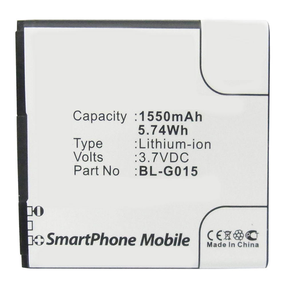 Synergy Digital Cell Phone Battery, Compatible with GIONEE BL-G015 Cell Phone Battery (3.7V, Li-ion, 1550mAh)