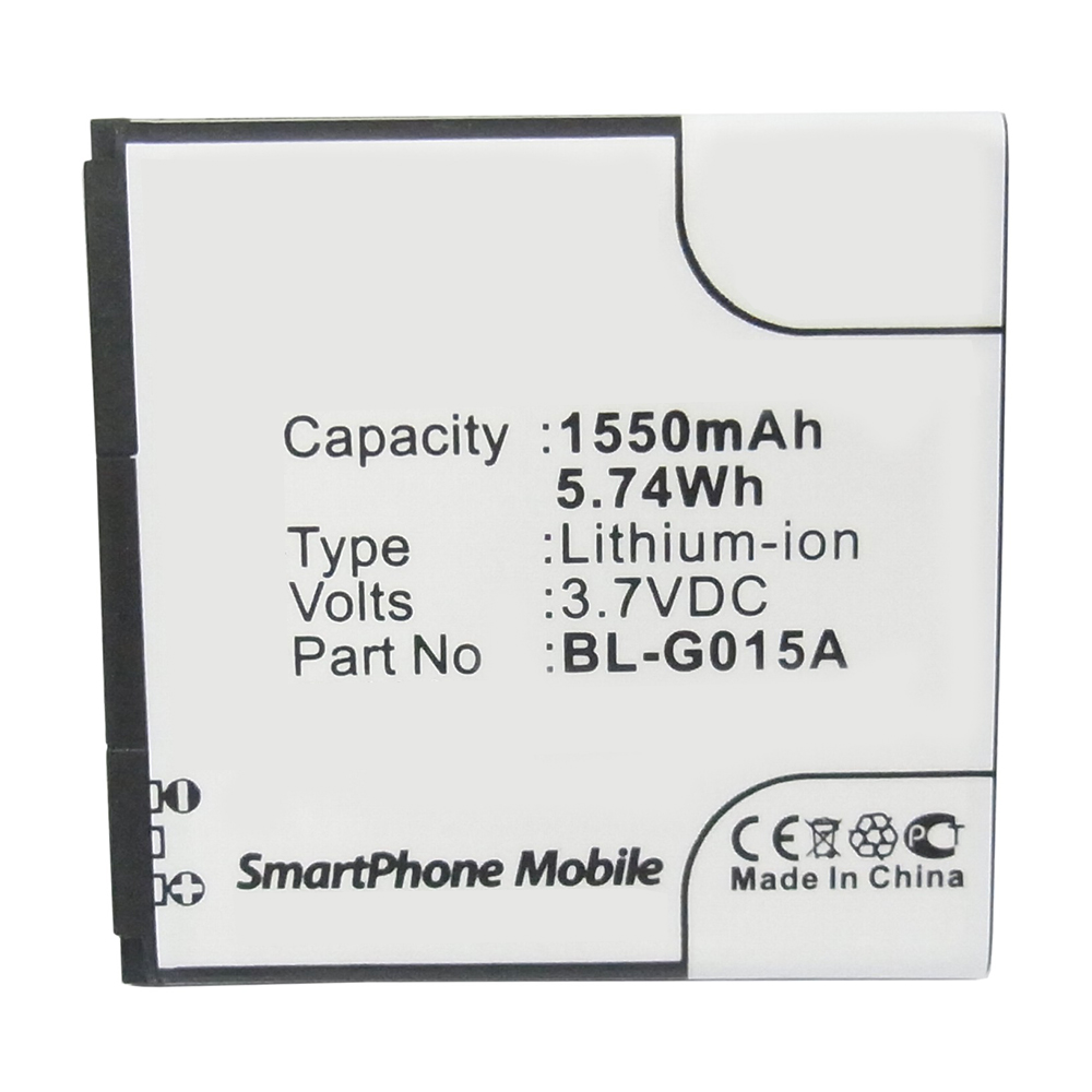 Synergy Digital Cell Phone Battery, Compatible with GIONEE BL-G015A Cell Phone Battery (3.7V, Li-ion, 1550mAh)
