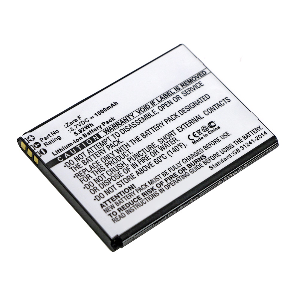 Synergy Digital Cell Phone Battery, Compatible with Highscreen Zera F Cell Phone Battery (3.7V, Li-ion, 1600mAh)