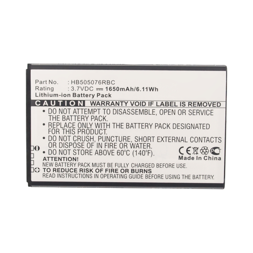 Synergy Digital Cell Phone Battery, Compatible with Huawei HB505076RBC Cell Phone Battery (3.7V, Li-ion, 1650mAh)