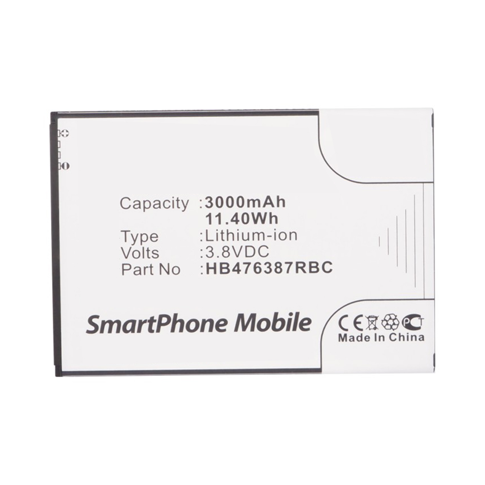 Synergy Digital Cell Phone Battery, Compatible with Huawei HB476387RBC Cell Phone Battery (3.8V, Li-ion, 3000mAh)