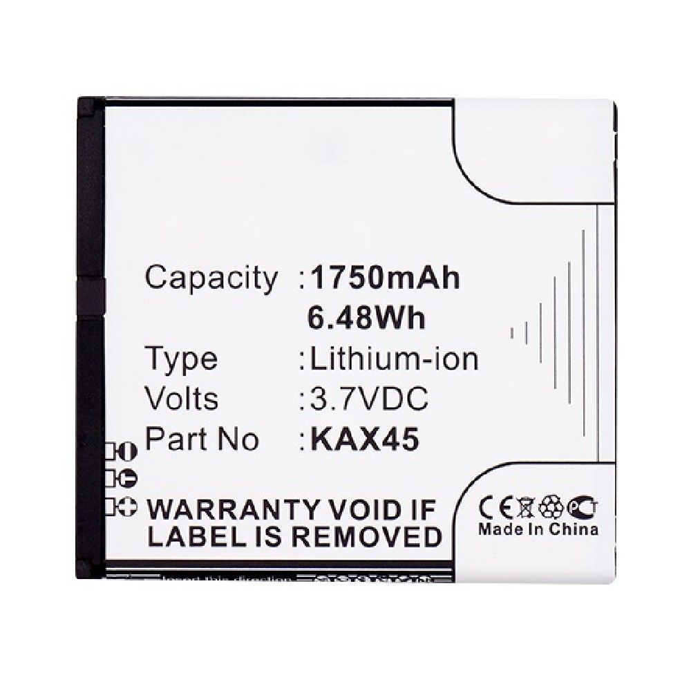 Synergy Digital Cell Phone Battery, Compatible with Kazam KAX45-XJFA007879 Cell Phone Battery (Li-ion, 3.7V, 1750mAh)