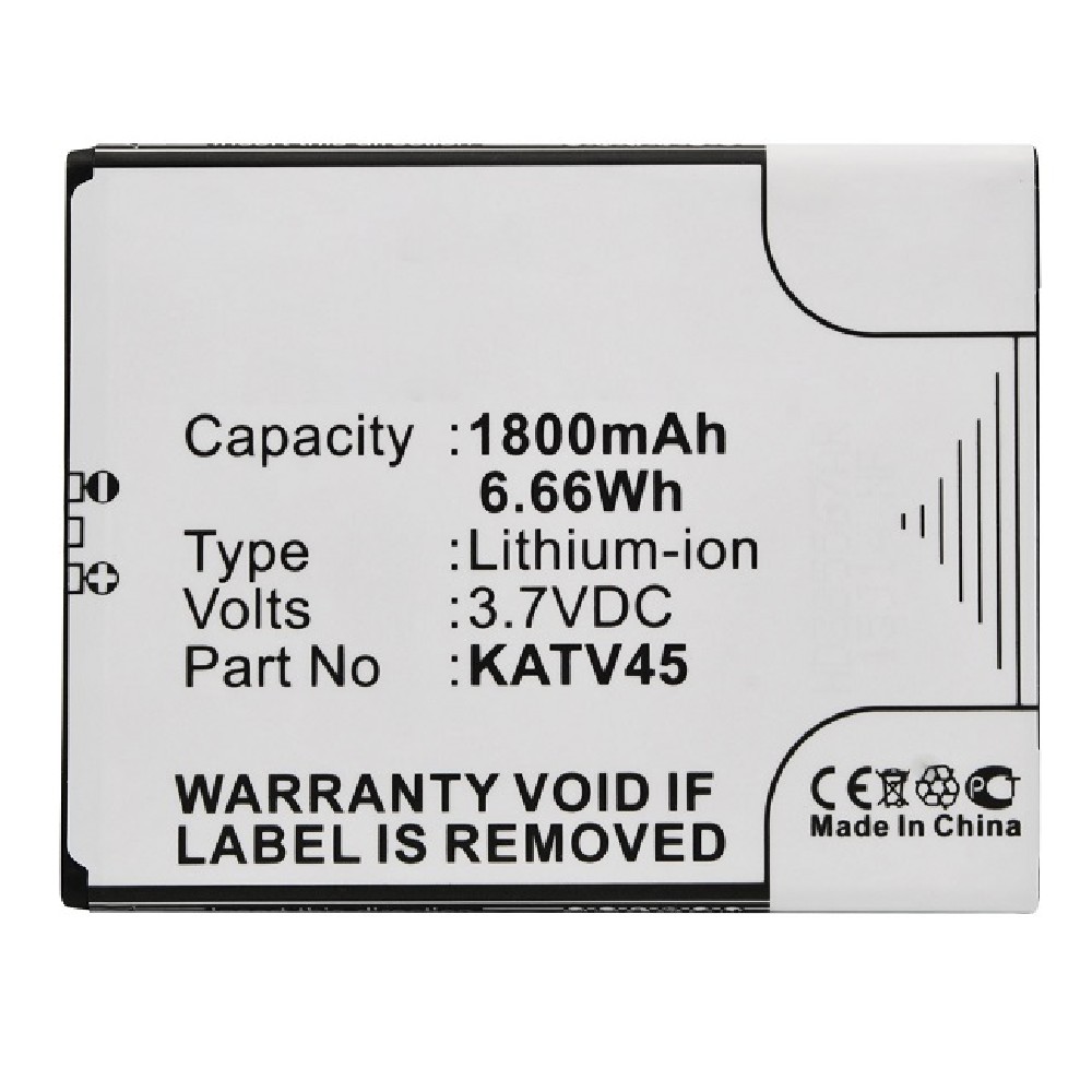 Synergy Digital Cell Phone Battery, Compatible with Kazam KATV45-HSBH0014659 Cell Phone Battery (Li-ion, 3.7V, 1800mAh)