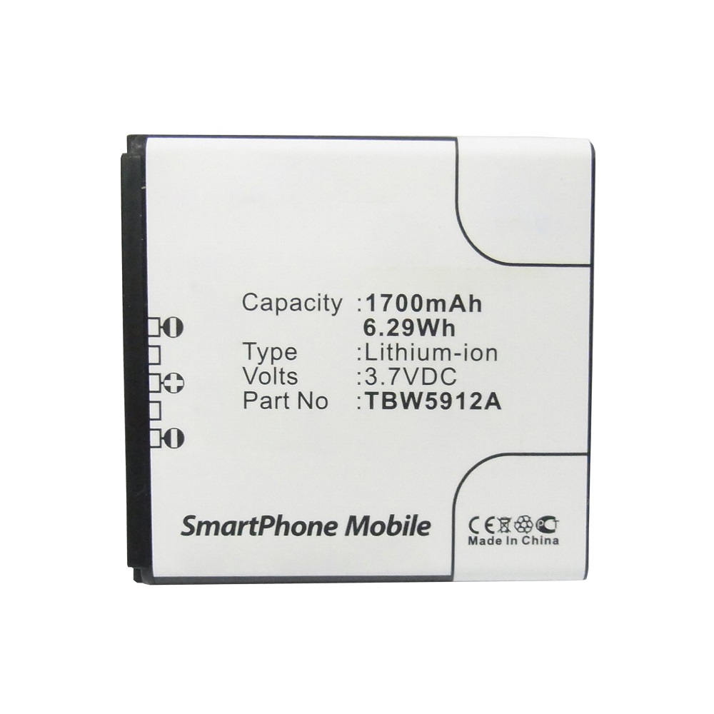 Synergy Digital Cell Phone Battery, Compatible with K-Touch TBW5912A Cell Phone Battery (Li-ion, 3.7V, 1700mAh)