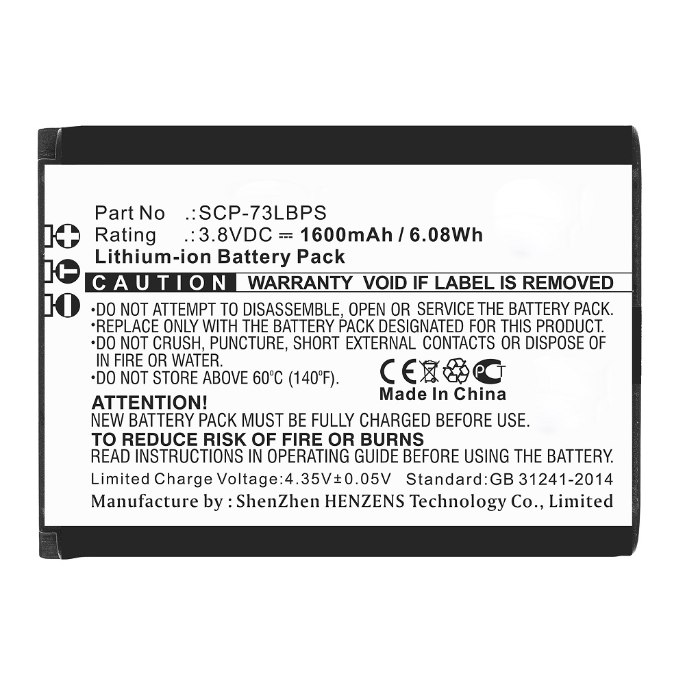 Synergy Digital Cell Phone Battery, Compatible with Kyocera SCP-73LBPS Cell Phone Battery (Li-ion, 3.8V, 1600mAh)