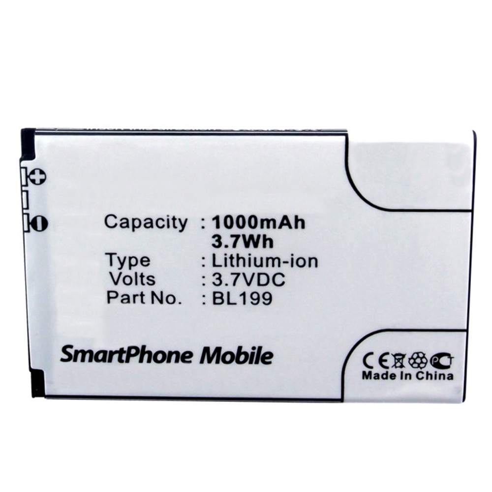 Synergy Digital Cell Phone Battery, Compatible with Lenovo BL199 Cell Phone Battery (Li-ion, 3.7V, 1000mAh)