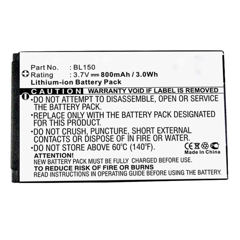 Synergy Digital Cell Phone Battery, Compatible with Lenovo BL150 Cell Phone Battery (Li-ion, 3.7V, 950mAh)