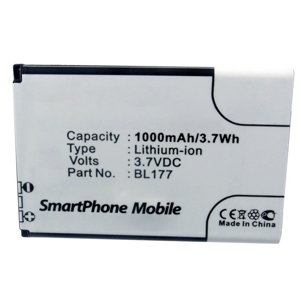 Synergy Digital Cell Phone Battery, Compatible with Lenovo BL177 Cell Phone Battery (Li-ion, 3.7V, 1000mAh)