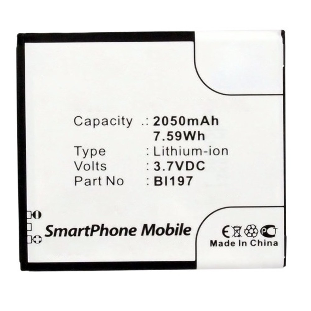 Synergy Digital Cell Phone Battery, Compatible with Lenovo BL197 Cell Phone Battery (Li-ion, 3.7V, 2050mAh)