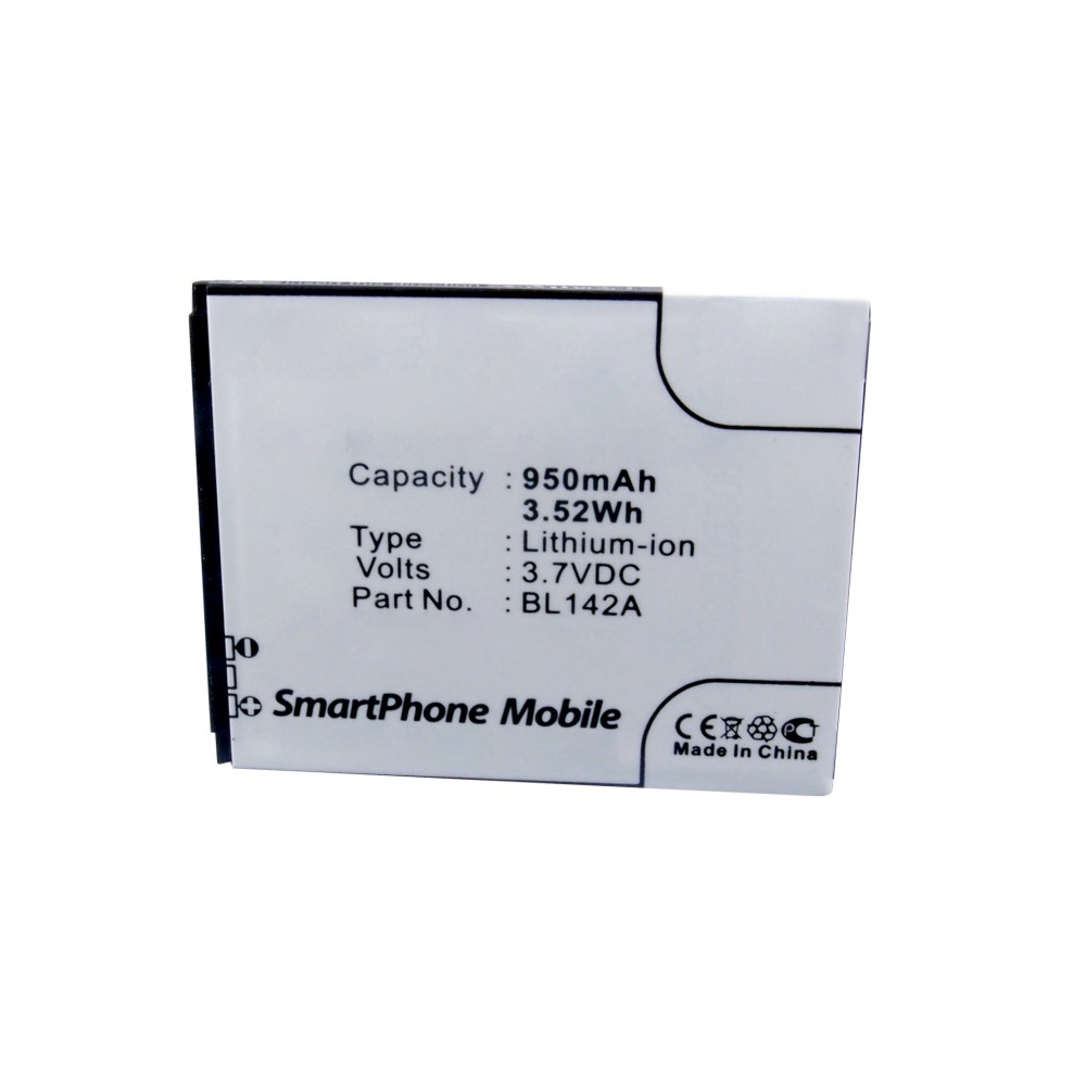 Synergy Digital Cell Phone Battery, Compatible with Lenovo BL142A Cell Phone Battery (Li-ion, 3.7V, 950mAh)