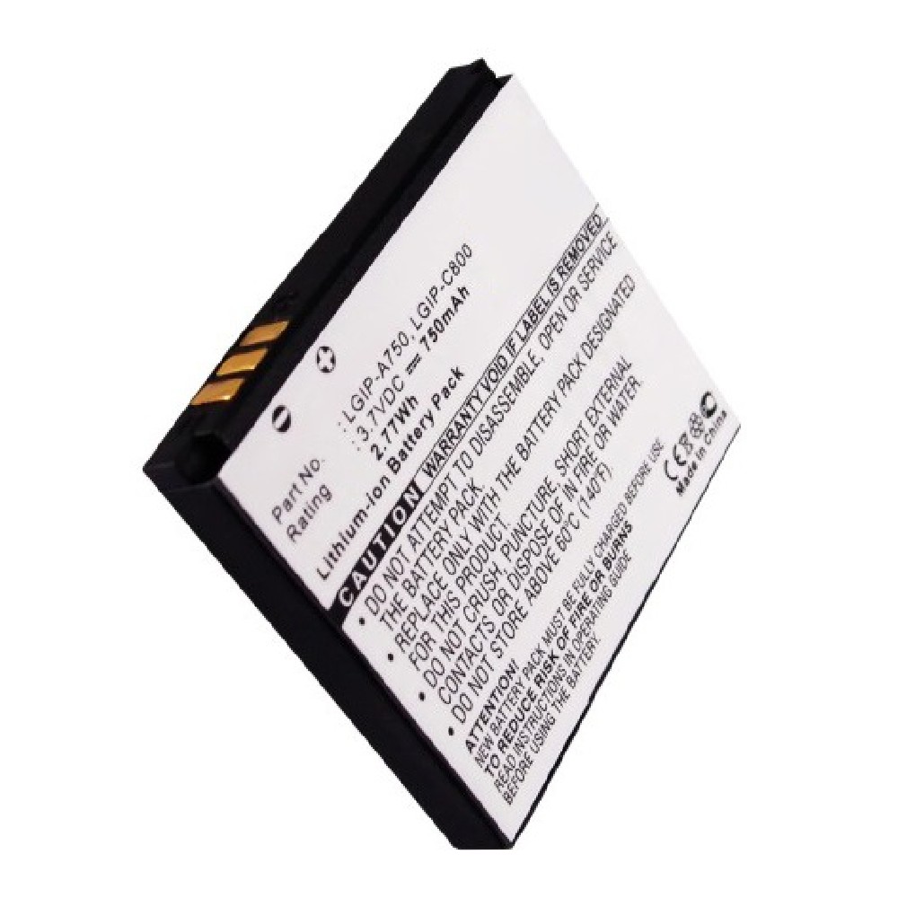 Synergy Digital Cell Phone Battery, Compatible with LG LGIP-A750 Cell Phone Battery (Li-ion, 3.7V, 750mAh)