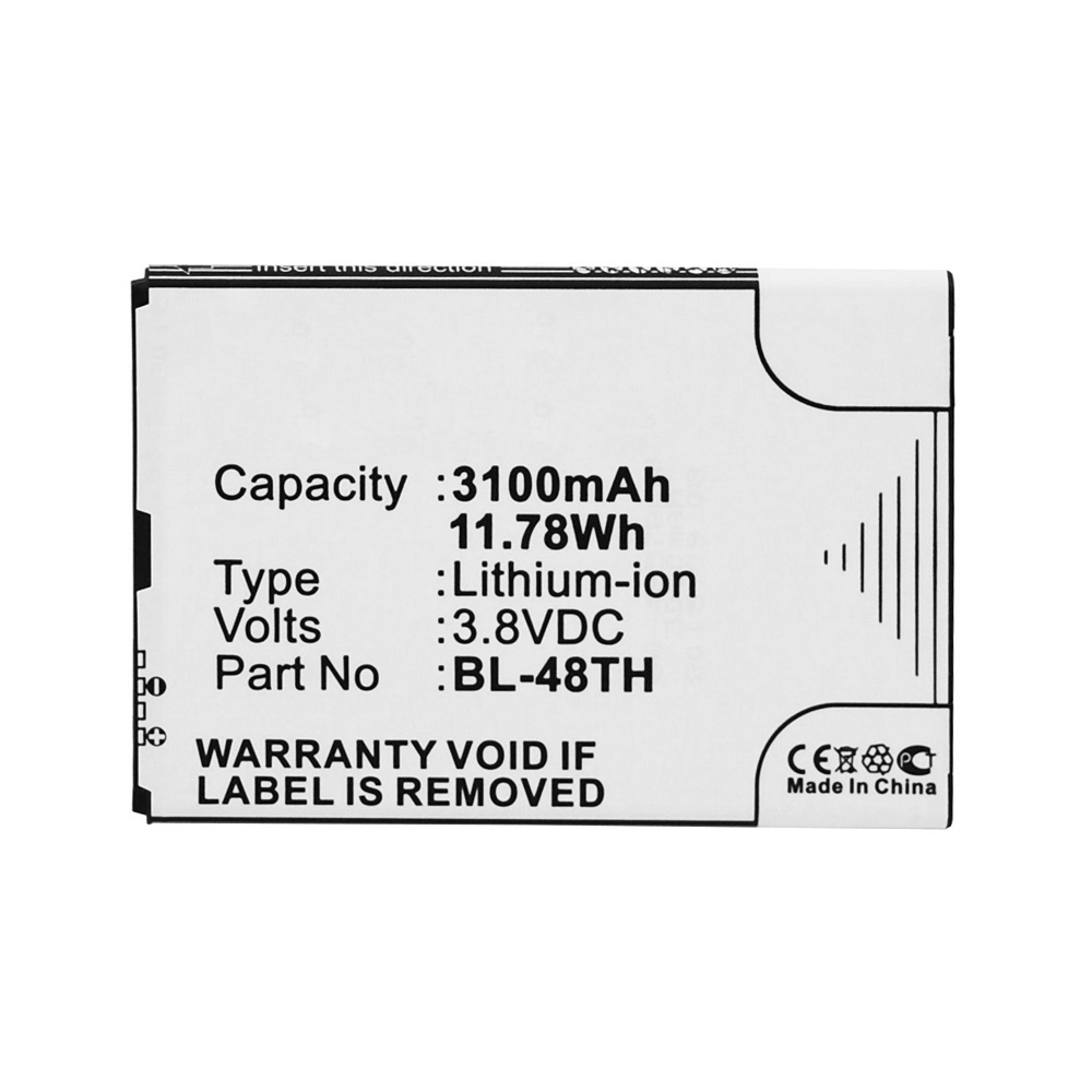 Synergy Digital Cell Phone Battery, Compatible with LG BL-48TH Cell Phone Battery (Li-ion, 3.8V, 3100mAh)