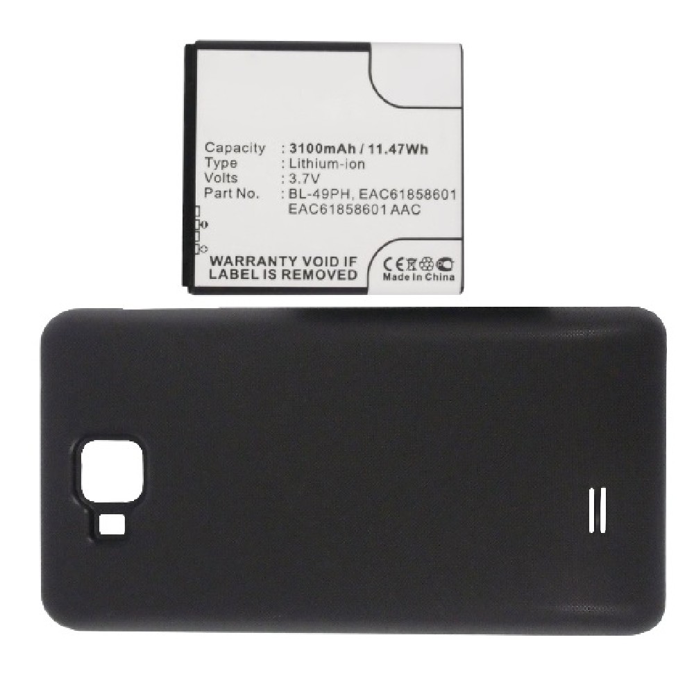 Synergy Digital Cell Phone Battery, Compatible with LG BL-49PH Cell Phone Battery (Li-ion, 3.7V, 3100mAh)