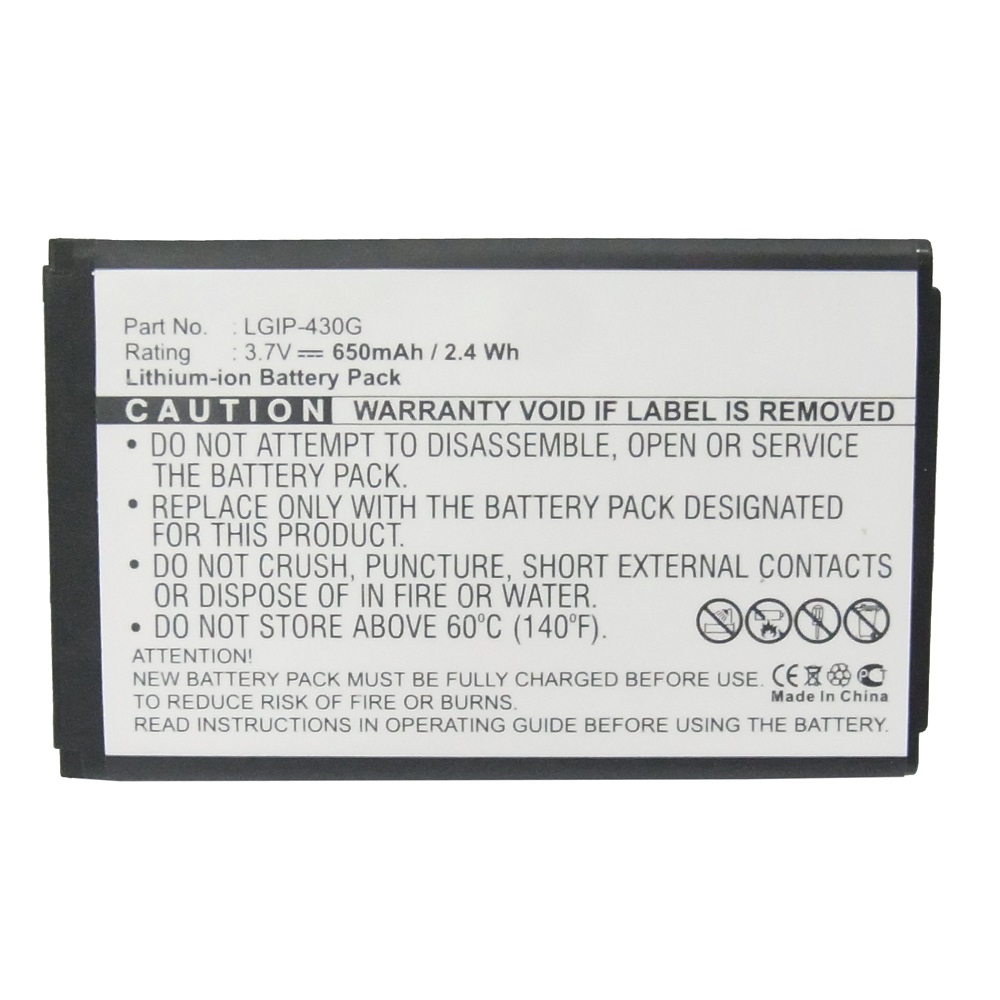 Synergy Digital Cell Phone Battery, Compatible with LG LGIP-430G Cell Phone Battery (Li-ion, 3.7V, 650mAh)