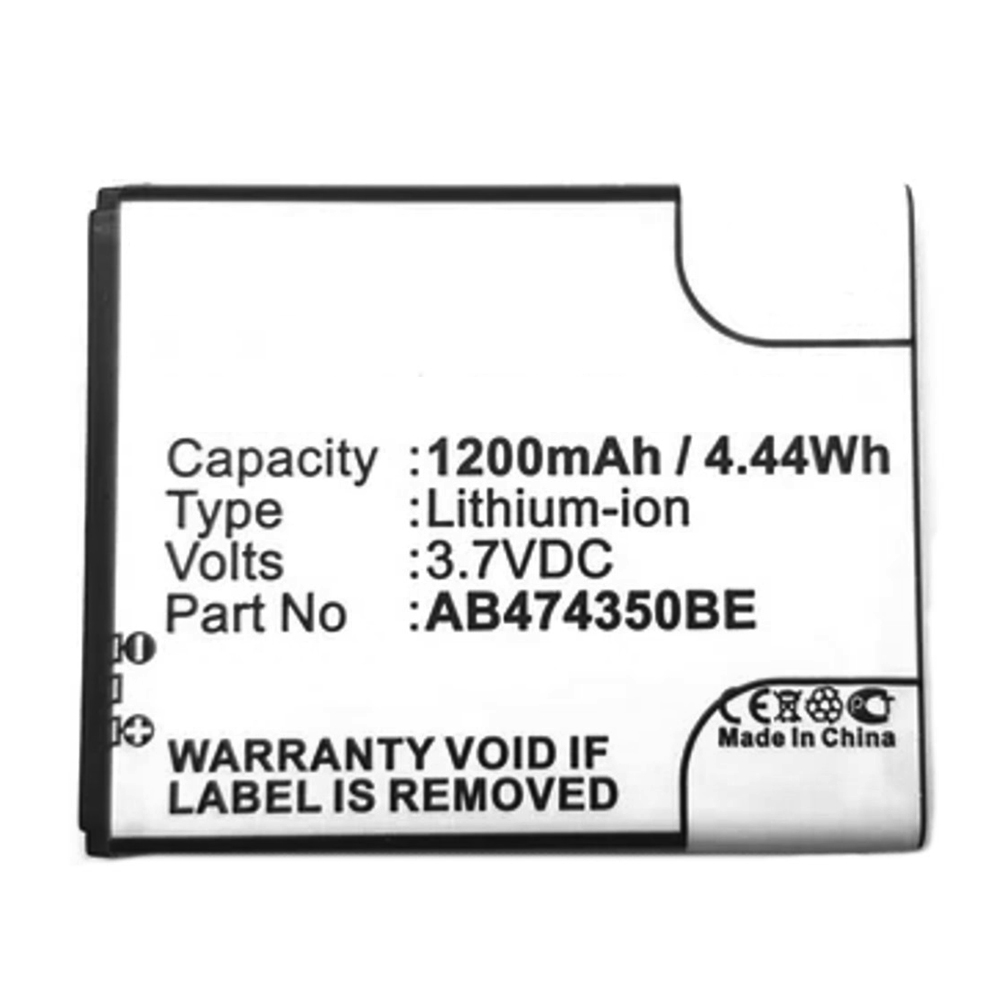 Synergy Digital Cell Phone Battery, Compatible with Samsung AB474350BA Cell Phone Battery (Li-ion, 3.7V, 1200mAh)