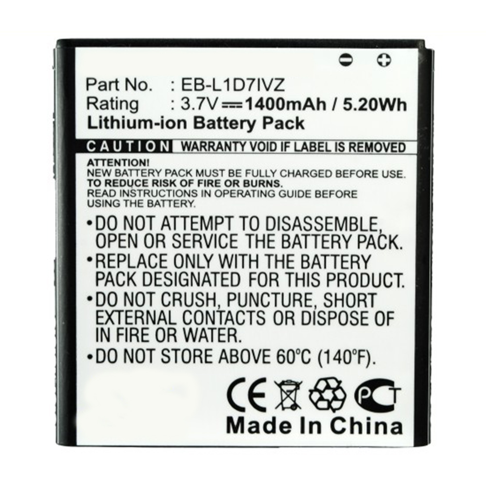 Synergy Digital Cell Phone Battery, Compatible with Samsung EB-L1D7IVZ Cell Phone Battery (Li-ion, 3.7V, 1400mAh)