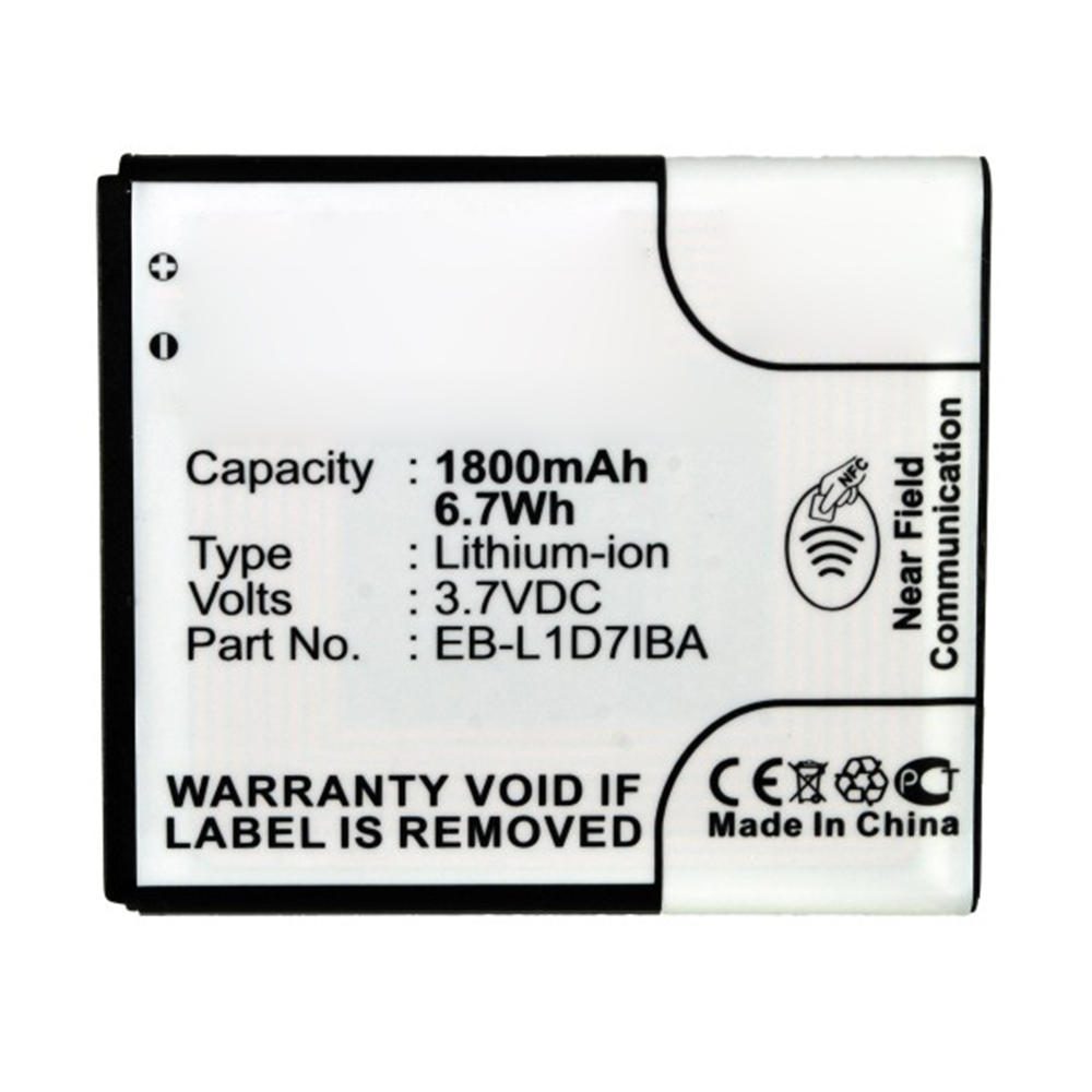 Synergy Digital Cell Phone Battery, Compatible with Samsung EB-L1D7IBA Cell Phone Battery (Li-ion, 3.7V, 1800mAh)