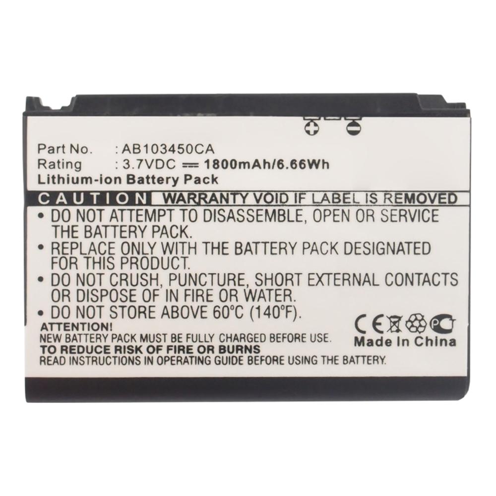 Synergy Digital Cell Phone Battery, Compatible with Samsung AB103450CA Cell Phone Battery (Li-ion, 3.7V, 1800mAh)