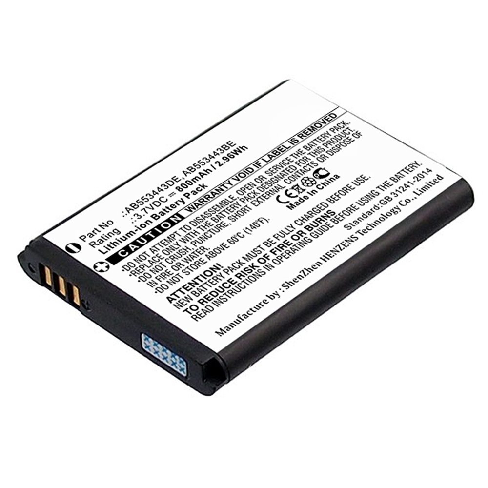 Synergy Digital Cell Phone Battery, Compatible with Samsung AB553443BE Cell Phone Battery (Li-ion, 3.7V, 800mAh)