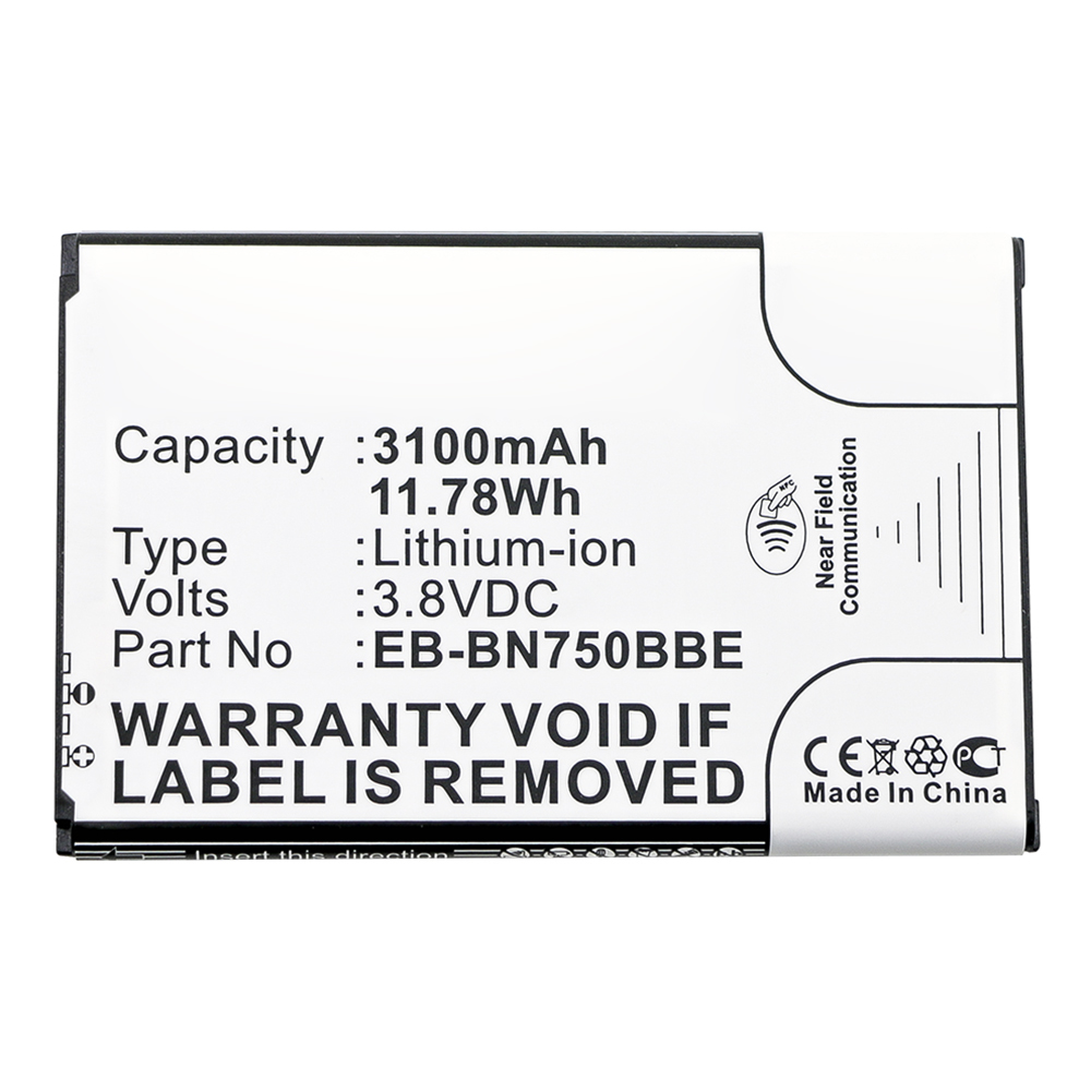 Synergy Digital Cell Phone Battery, Compatible with Samsung EB-BN750BBC Cell Phone Battery (Li-ion, 3.8V, 3100mAh)