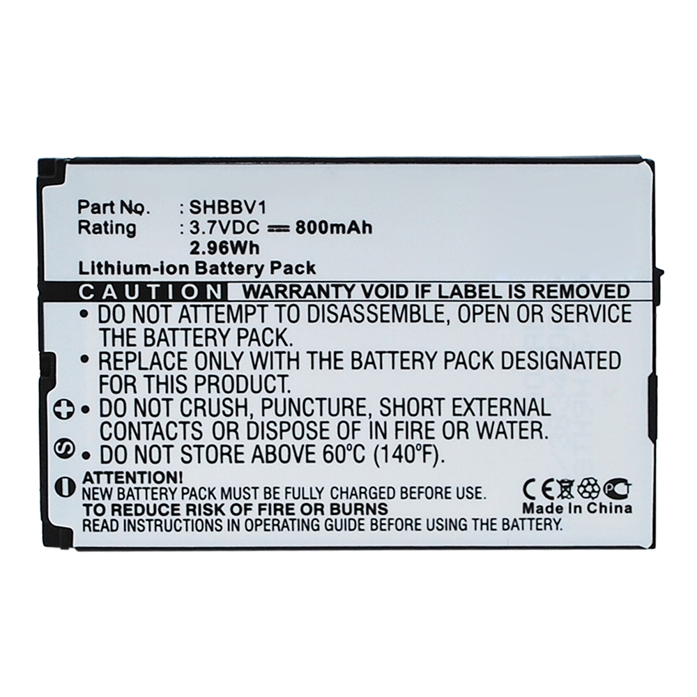 Synergy Digital Cell Phone Battery, Compatible with Sharp SHBBV1 Cell Phone Battery (Li-ion, 3.7V, 800mAh)