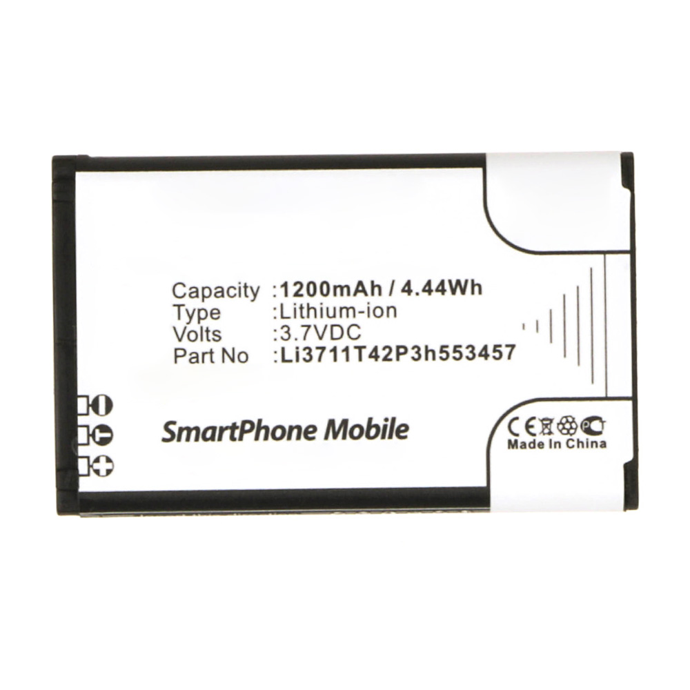 Synergy Digital Cell Phone Battery, Compatible with Telstra Li3711T42P3h553457 Cell Phone Battery (Li-ion, 3.7V, 1200mAh)