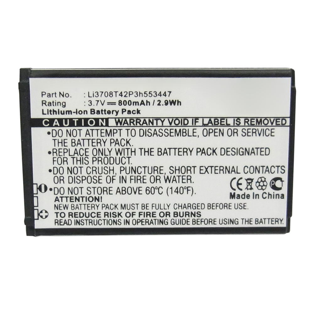 Synergy Digital Cell Phone Battery, Compatible with ZTE Li3707T42P3h553447 Cell Phone Battery (Li-ion, 3.7V, 800mAh)