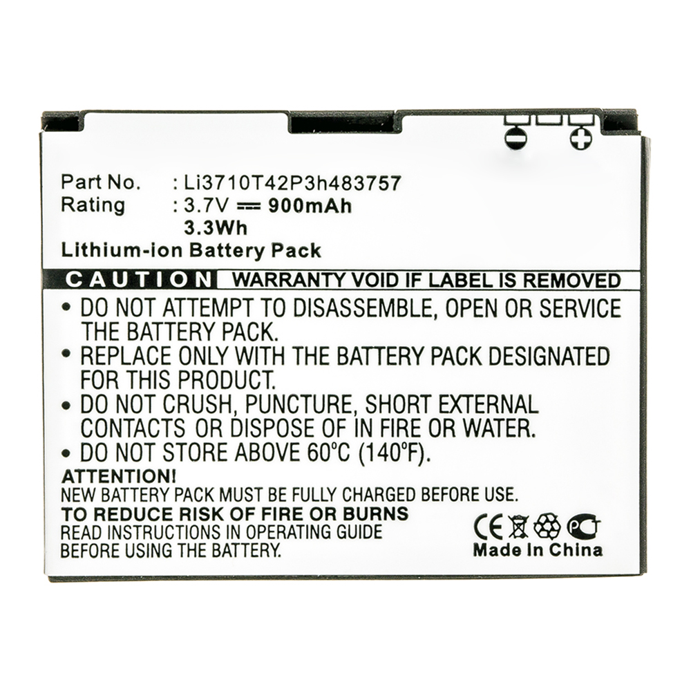Synergy Digital Cell Phone Battery, Compatible with ZTE Li3710T42P3h483757 Cell Phone Battery (Li-ion, 3.7V, 900mAh)