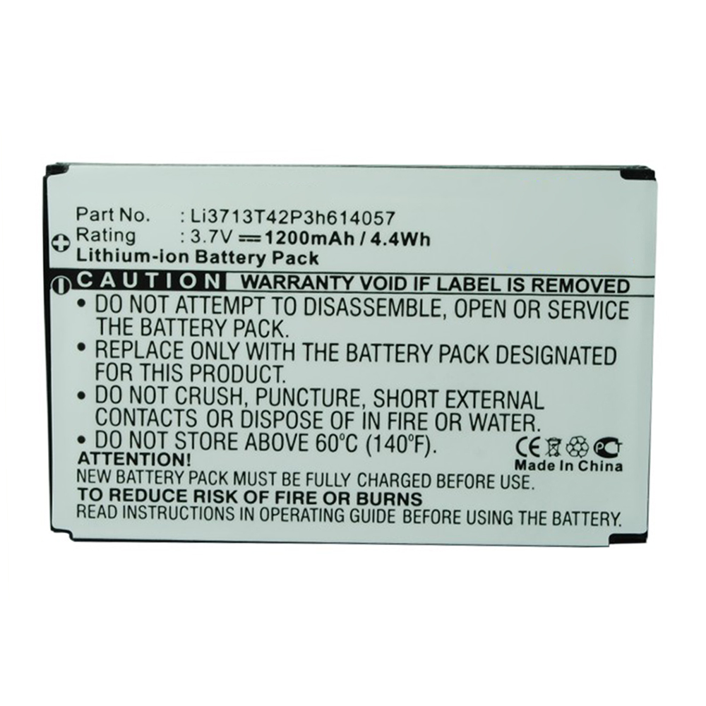 Synergy Digital Cell Phone Battery, Compatible with ZTE Li3713T42P3h614057 Cell Phone Battery (Li-ion, 3.7V, 1200mAh)
