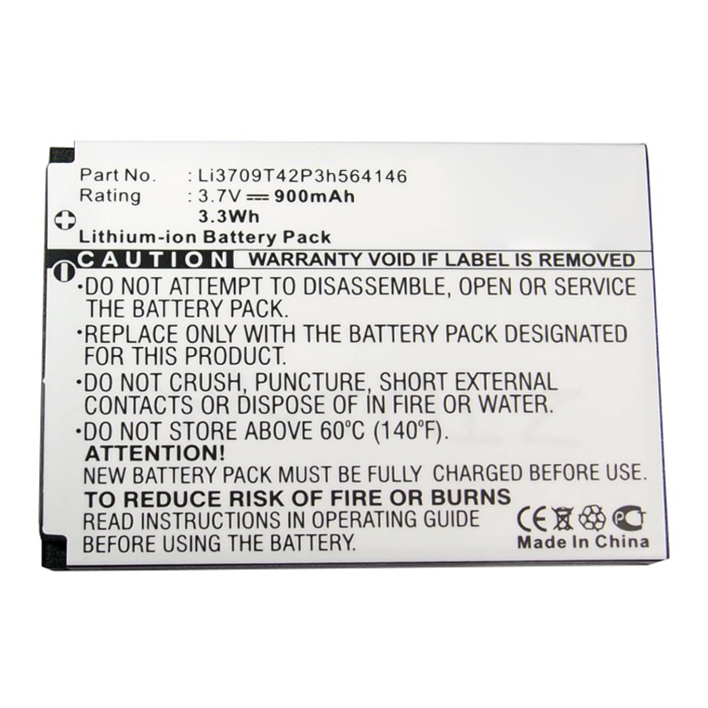 Synergy Digital Cell Phone Battery, Compatible with ZTE Li3709T42P3h564146 Cell Phone Battery (Li-ion, 3.7V, 900mAh)
