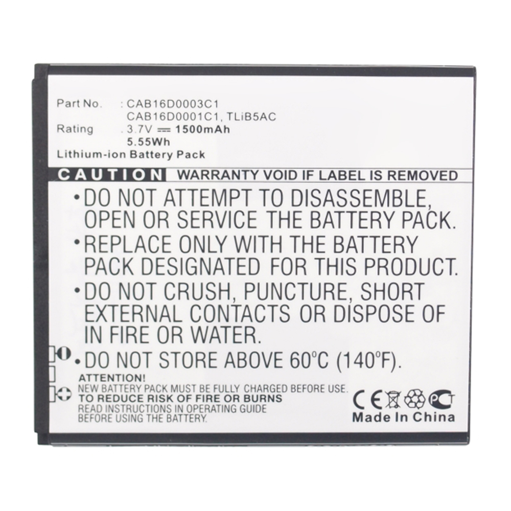 Synergy Digital Cell Phone Battery, Compatible with CAB16D0001C1 Cell Phone Battery (3.7V, Li-ion, 1500mAh)