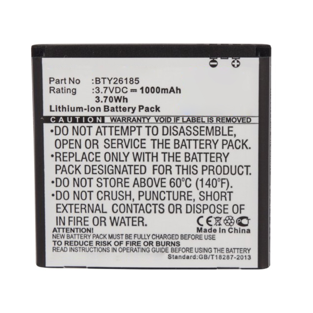 Synergy Digital Cell Phone Battery, Compatible with BTY26185 Cell Phone Battery (3.7V, Li-ion, 1000mAh)